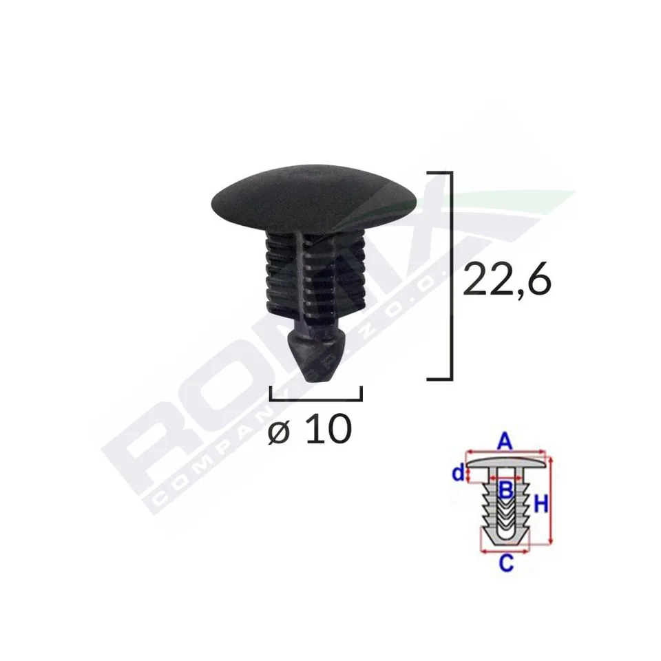 Clips Tapiterie Pentru Fiat Ducato - Negru Set 10 Buc, imagine produs