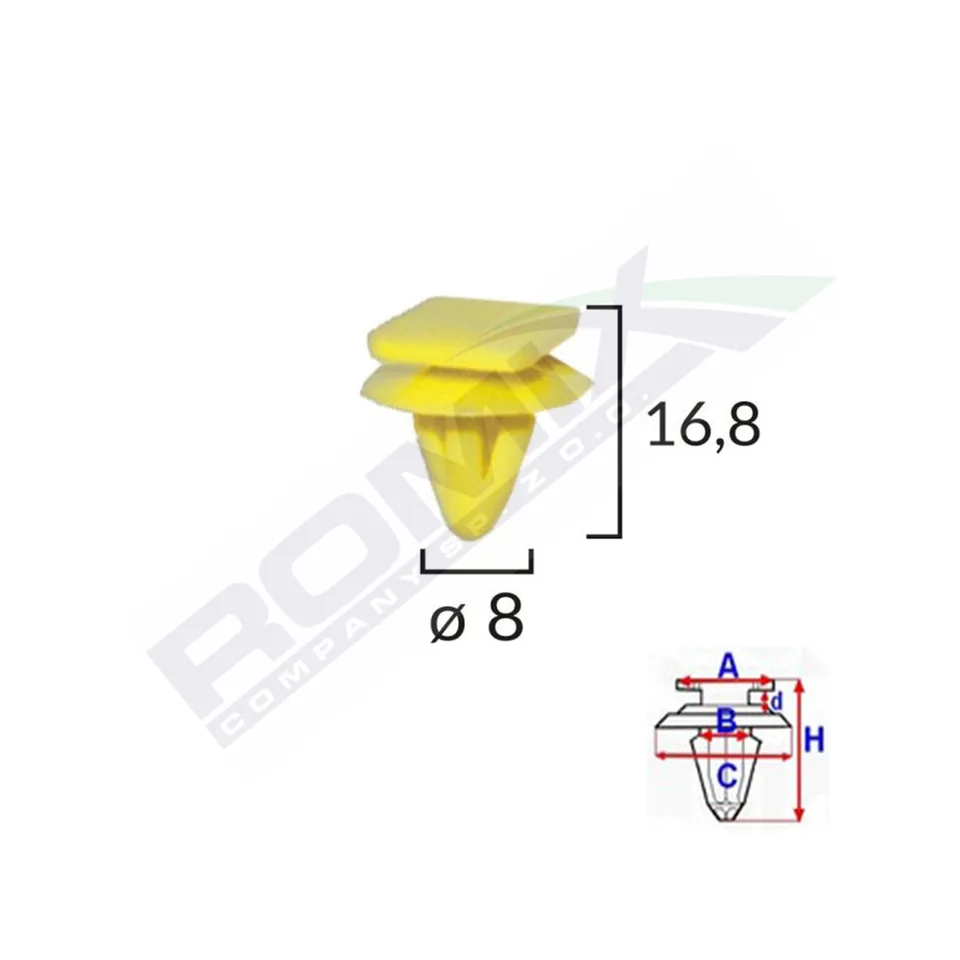 Clips Fixare Bandouri Laterale Hyundai Set 10 Buc, imagine produs