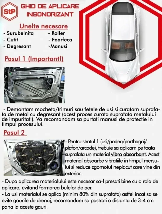 Insonorizant auto Premium STP SPLEN 04, 4mm, 375x500mm - Foaie, imagine produs
