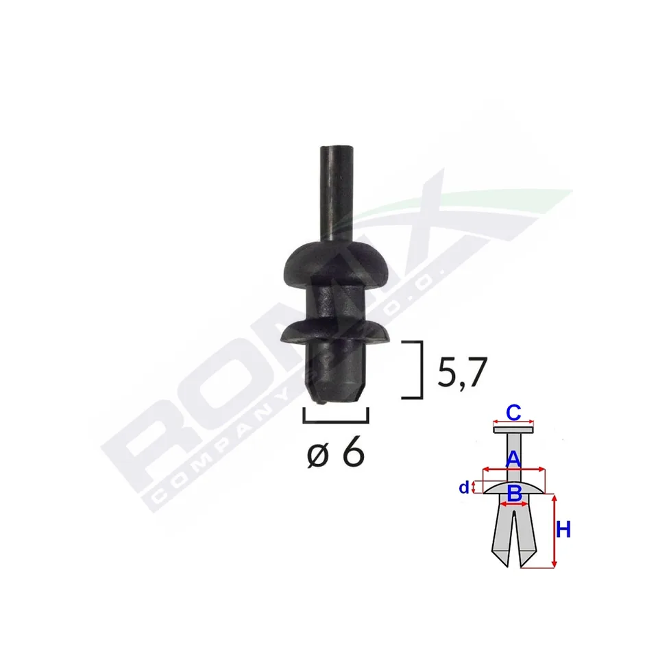 Clips Fixare Agatator Citroen Fiat Peugeot Seat Skoda - Negru Set 10 Buc, imagine produs
