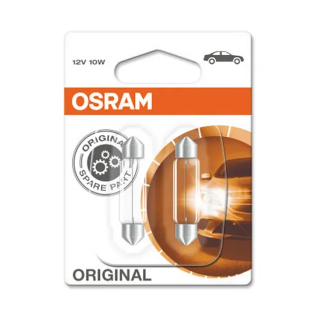 Set 2 Becuri 12V C10W Original Blister Osram, imagine produs