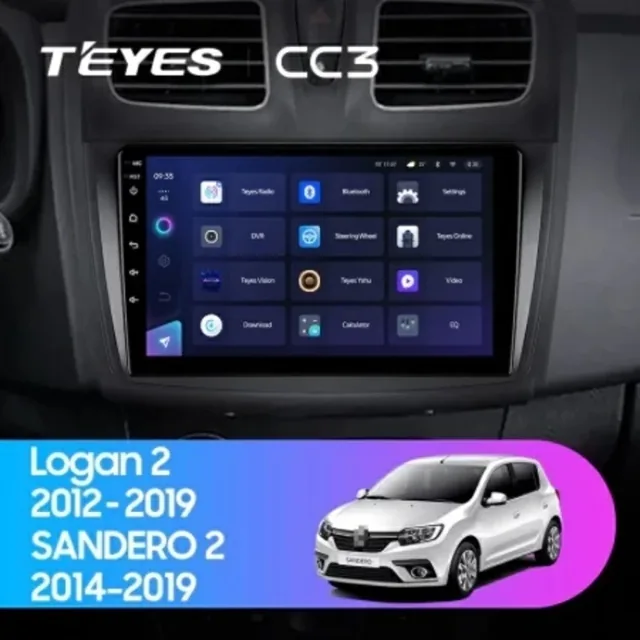 Navigatie Auto Teyes CC3 Dacia Logan 2 2012-2016 4+32GB 9" QLED Octa-core 1.8Ghz Android 4G Bluetooth 5.1 DSP, imagine produs