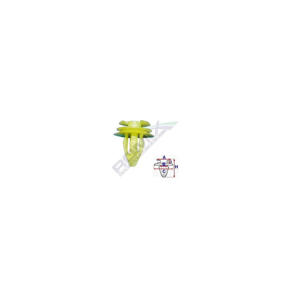 Clips Tapiterie Pentru Bmw 7.6X21.5Mm - Galben Set 10 Buc, imagine produs