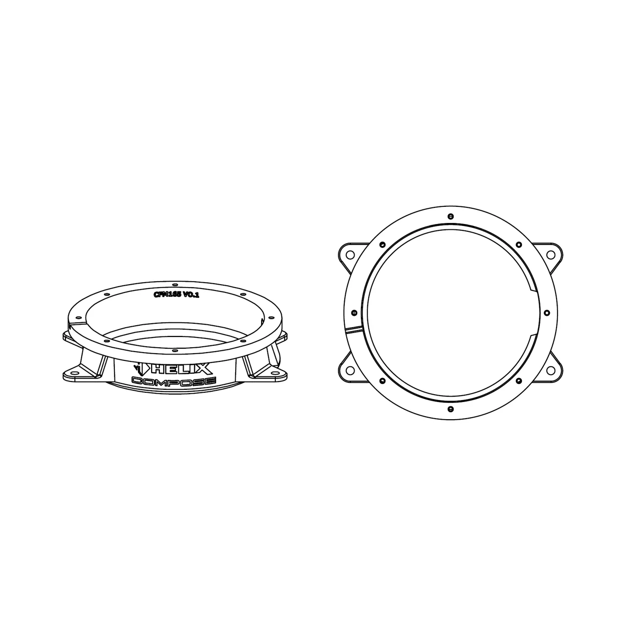 HELIX CFMK165 VOL.1 (FDM) - Adaptoare FlexMount165 pentru difuzoare 165mm, imagine produs