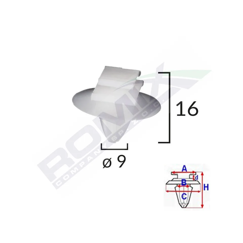 Clips Fixare Elemente Exterioare Pentru Fiat/Lancia/Alfa Romeo/Peugeot - Alb Set 10 Buc, imagine produs