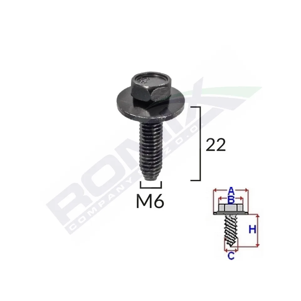 Surub Fixare Elemente Exterior Pentru Peugeot, Citroen 6X22Mm Set 5 Buc, imagine produs