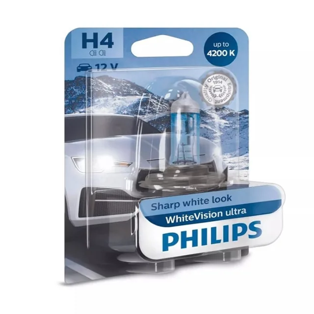 Bec Far H4 60/55W 12V White Vision Ultra (Blister) Philips, imagine produs