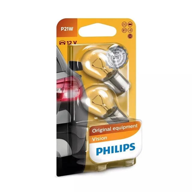 Set 2 Becuri P21W 12V Ba15S Blister Philips, imagine produs