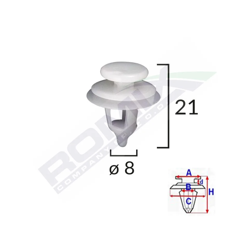Clips Tapiterie Pentru Citroen/Peugeot - Alb Set 10 Buc, imagine produs