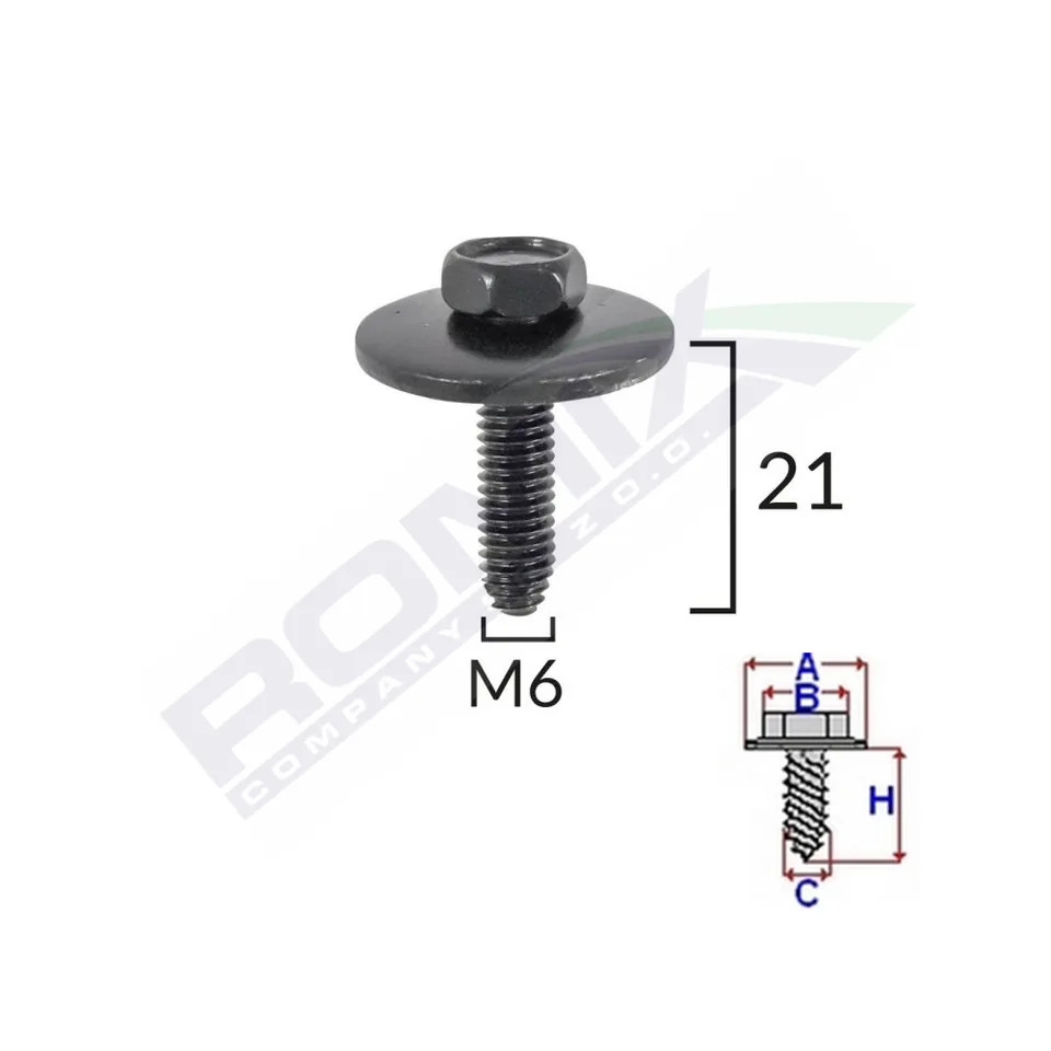 Surub Fixare Elemente Exterior Pentru Renault 6X21Mm Set 5 Buc, imagine produs