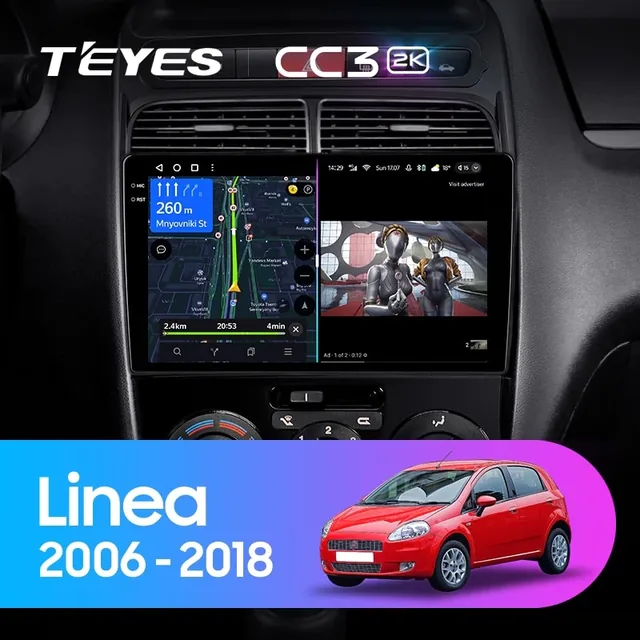 Navigatie Auto Teyes CC3 Fiat Linea 2006-2012 4+32GB 9" QLED Octa-core 1.8Ghz, Android 4G Bluetooth 5.1 DSP, imagine produs
