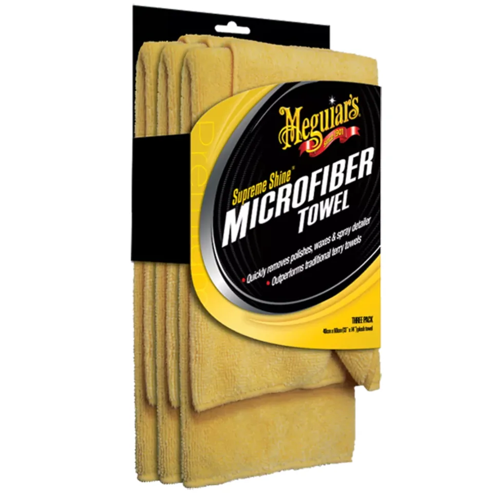 Set 3 lavete microfibră Meguiar’s Supreme Shine Microfiber Towel X2020, 40x60cm, imagine produs