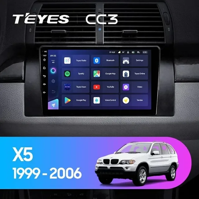 Navigatie Auto Teyes CC3 BMW X5 E53 1999-2006 4+32GB 9" QLED Octa-core 1.8Ghz Android 4G Bluetooth 5.1 DSP, imagine produs