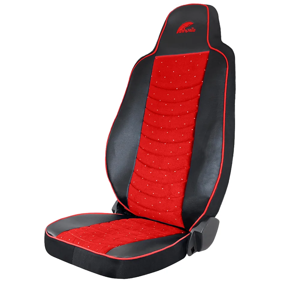 Set Huse Scaun Umbrella Pentru Man Tgx - 2021 Euro 6 Eco Leather+Velvet Rosu, imagine produs