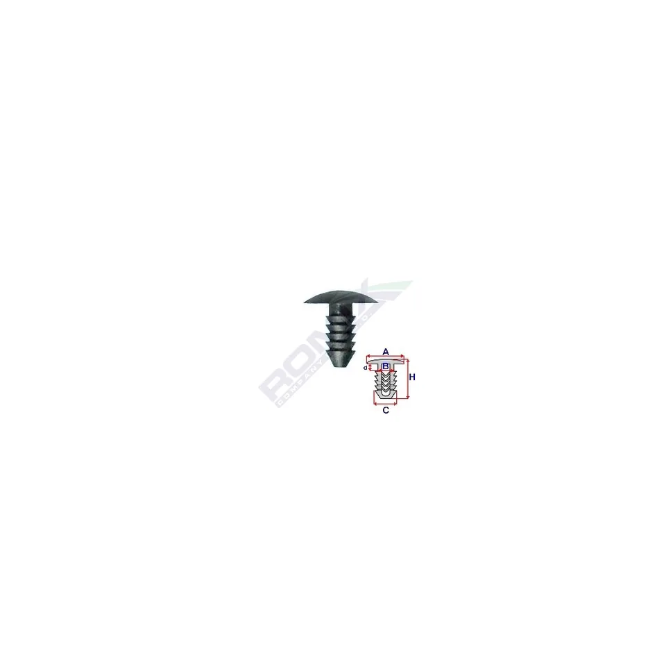 Clips Tapiterie Pentru Fiat/Grup Vag 7X17.9Mm - Gri Set 10 Buc, imagine produs