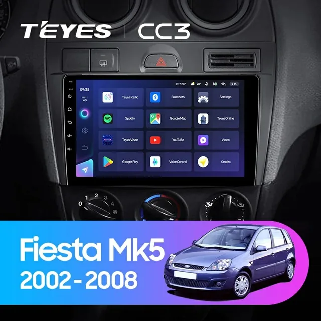 Navigatie Auto Teyes CC3L Ford Fiesta 5 2002-2008 4+32GB 9" IPS Octa-core 1.6Ghz, Android 4G Bluetooth 5.1 DSP, imagine produs