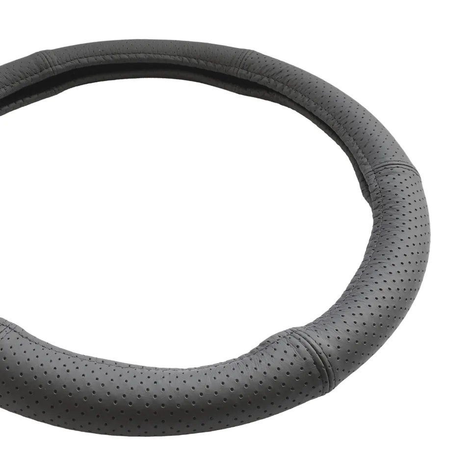 Husa Volan Piele Naturala Perforata Negru 42-44 Cm, imagine produs