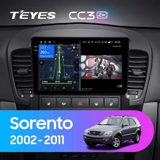 Navigatie Auto Teyes CC3L Kia Sorento 2002-2010 4+32GB 9" IPS Octa-core 1.6Ghz, Android 4G Bluetooth 5.1 DSP, imagine produs