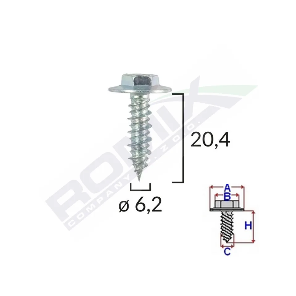Surub Cu Saiba Alfa Romeo Fiat 6.2X20.4Mm Set 10 Buc, imagine produs