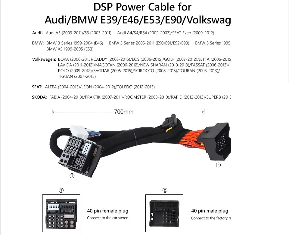Cablu Plug&Play SNH OEM PNP-PZ005 BMW-AUDI-VW, imagine produs