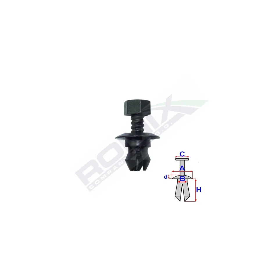 Clips Fixare Pentru Vw, Audi 8.5X10.6Mm Negru - Set 10 Buc, imagine produs