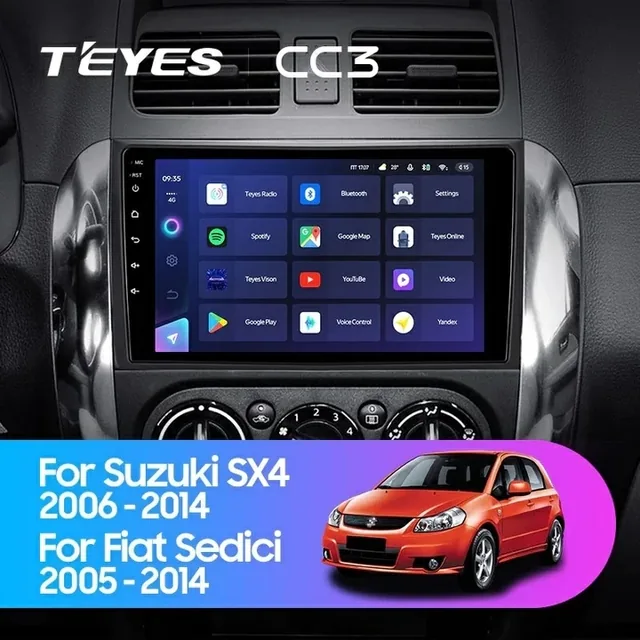 Navigatie Auto Teyes CC3 2K Suzuki SX4 1 2006-2014 4+32GB 9.5" QLED Octa-core 2Ghz Android 4G Bluetooth 5.1 DSP, imagine produs