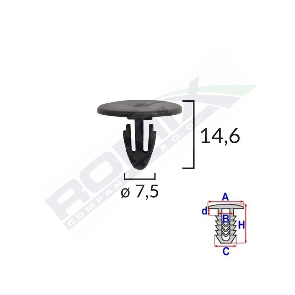 Clips Fixare Protectie Motor Pentru Dacia Renault - Negru Set 10 Buc, imagine produs