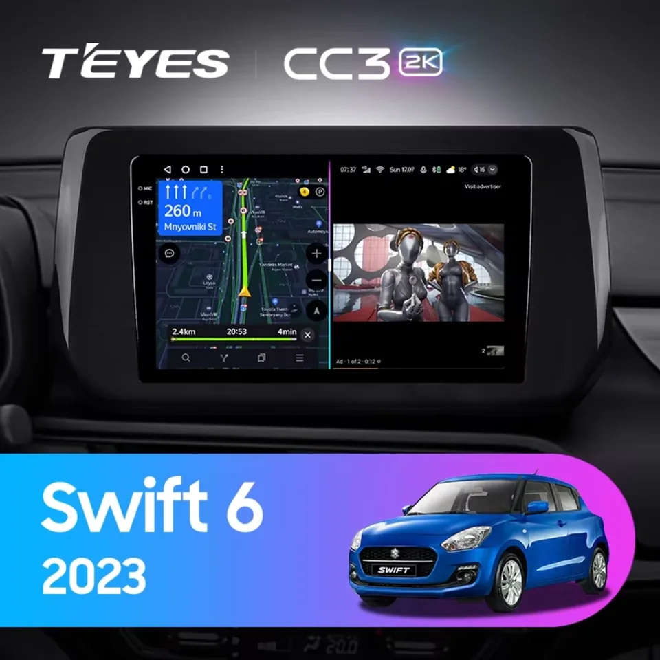 Navigatie Auto Teyes CC3L Suzuki Swift 6 2023-2024 4+32GB 9" IPS Octa-core 1.6Ghz, Android 4G Bluetooth 5.1 DSP, imagine produs