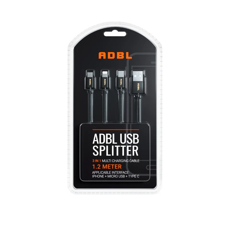 Usb Splitter Adbl Cablu de date universal cu 3 mufe, imagine produs