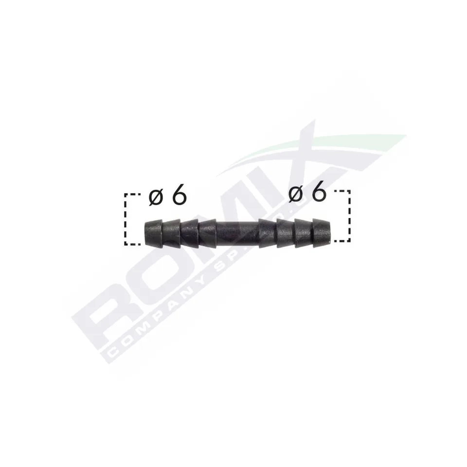 Conector Drept Furtun Conducte 6Mm - Negru Set 10 Buc, imagine produs