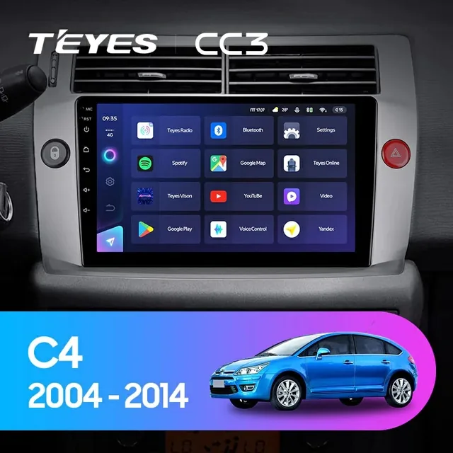 Navigatie Auto Teyes CC3L Citroen C4 2004-2014 4+32GB 9" IPS Octa-core 1.6Ghz, Android 4G Bluetooth 5.1 DSP, imagine produs