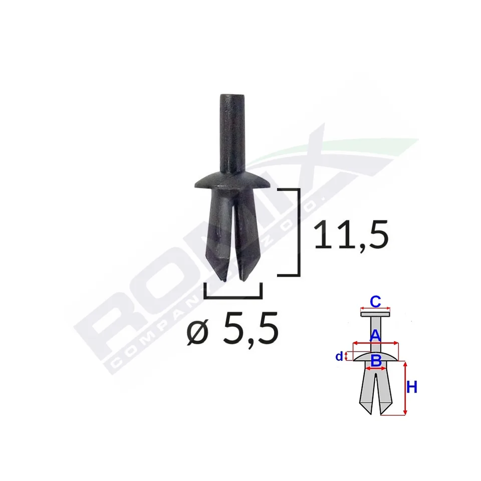 Clips Fixare Pentru Peugeot/Vw - Negru Set 10 Buc, imagine produs
