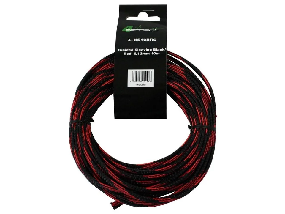 Tresa Cablu FOUR Connect 4-NS10BR6, 10 M, Rosu/Negru, 6/12 mm, imagine produs