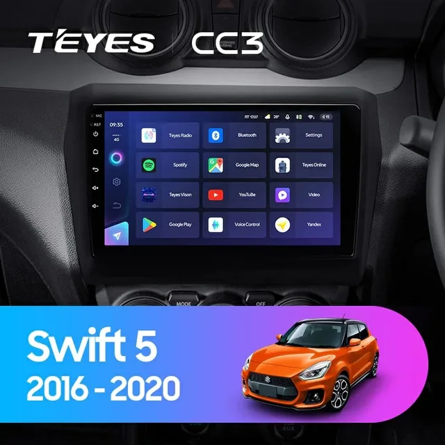 Navigatie Auto Teyes CC3L Suzuki Swift 5 2016-2020 4+32GB 9" IPS Octa-core 1.6Ghz, Android 4G Bluetooth 5.1 DSP, imagine produs