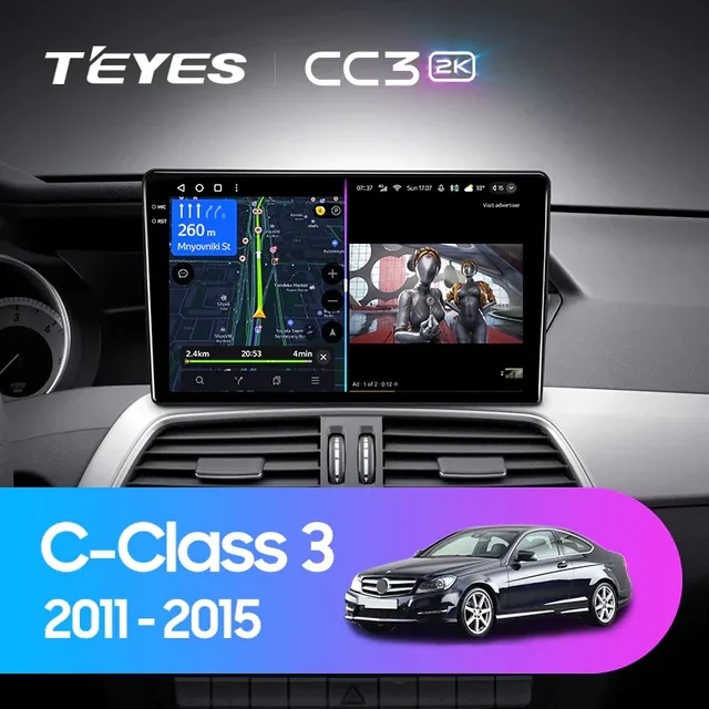 Navigatie Auto Teyes CC3L Mercedes-Benz C Class W204 2011-2015 4+64GB 9" IPS Octa-core 1.6Ghz, Android 4G Bluetooth 5.1 DSP, imagine produs