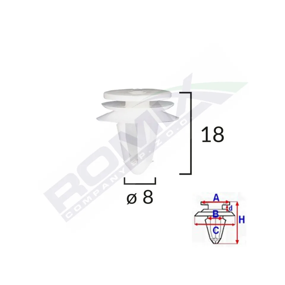 Clips Tapiterie Pentru Seat Vw 8X18Mm - Gri Set 10 Buc, imagine produs