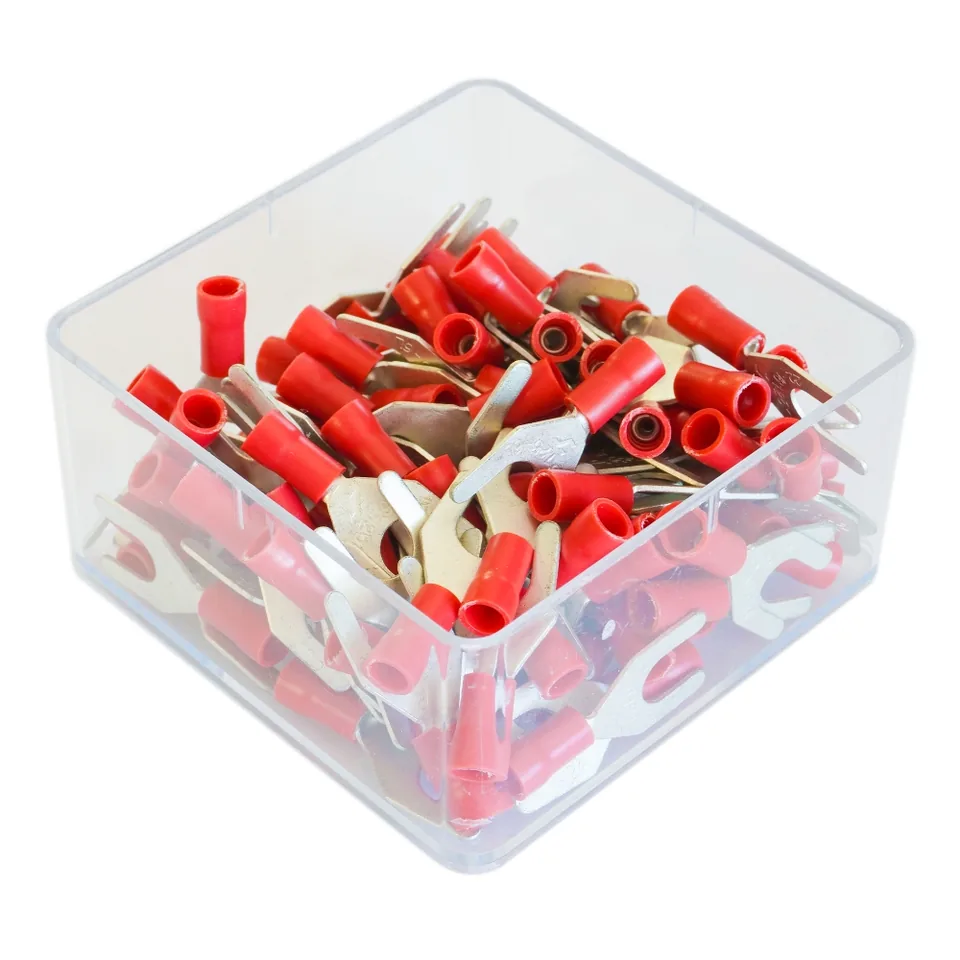 Set 100 Papuci Electrici Terminali Tip Furca Izolati 5.3Mm, imagine produs