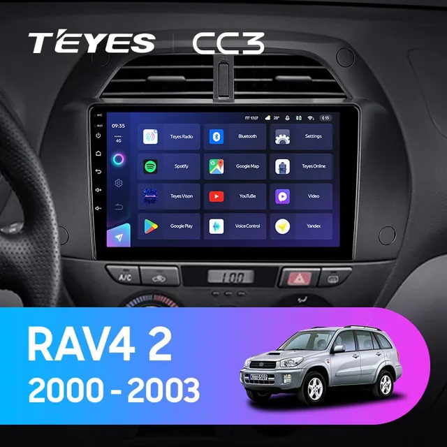 Navigatie Auto Teyes CC3L Toyota RAV4 2 XA20 2000-2003 4+32GB 9" IPS Octa-core 1.6Ghz, Android 4G Bluetooth 5.1 DSP, imagine produs
