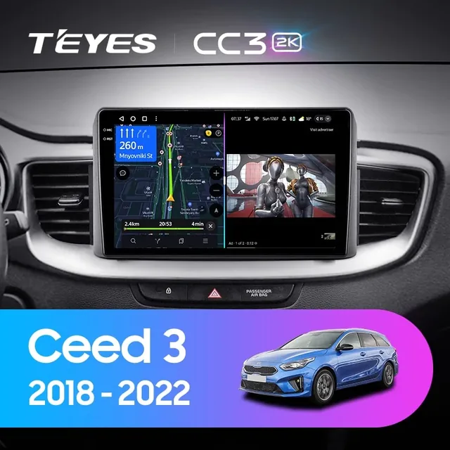 Navigatie Auto Teyes CC3 2K Kia Ceed 3 2018-2020 4+64GB 10.36" QLED Octa-core 2Ghz, Android 4G Bluetooth 5.1 DSP, imagine produs
