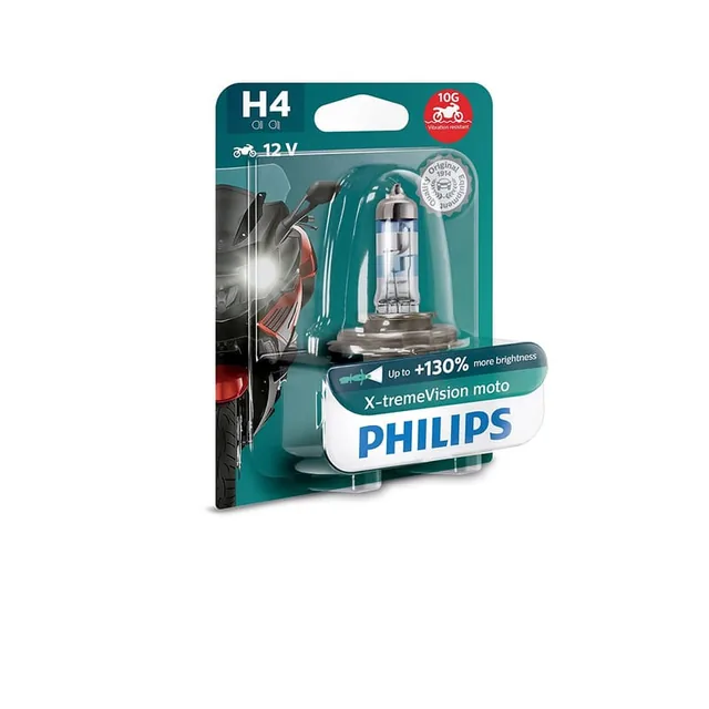 Bec Moto H4 X-Treme Vision 12V 60/55W (Blister) Philips, imagine produs