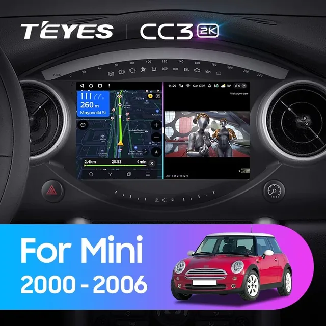Navigatie Auto Teyes CC3 2K 360° MINI 2000-2006 6+128GB 9.5" QLED Octa-core 2Ghz, Android 4G Bluetooth 5.1 DSP, imagine produs