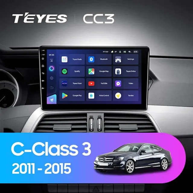 Navigatie Auto Teyes CC3L Mercedes-Benz C Class W204 2008-2011 4+64GB 9" IPS Octa-core 1.6Ghz Android 4G Bluetooth 5.1 DSP, imagine produs