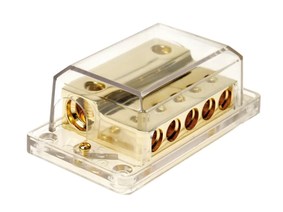 Distribuitor Curent ACV 30.3601-03, 2 Intrari 5 Iesiri Auriu, imagine produs