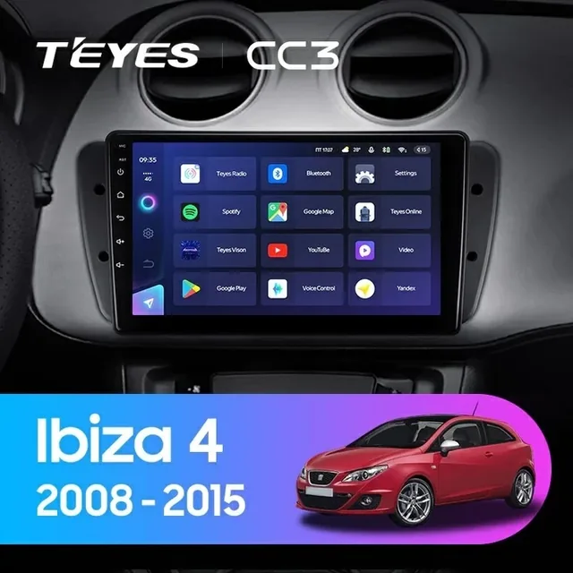 Navigatie Auto Teyes CC3 2K Seat Ibiza 5 2017-2020 4+32GB 9.5" QLED Octa-core 2Ghz Android 4G Bluetooth 5.1 DSP, imagine produs