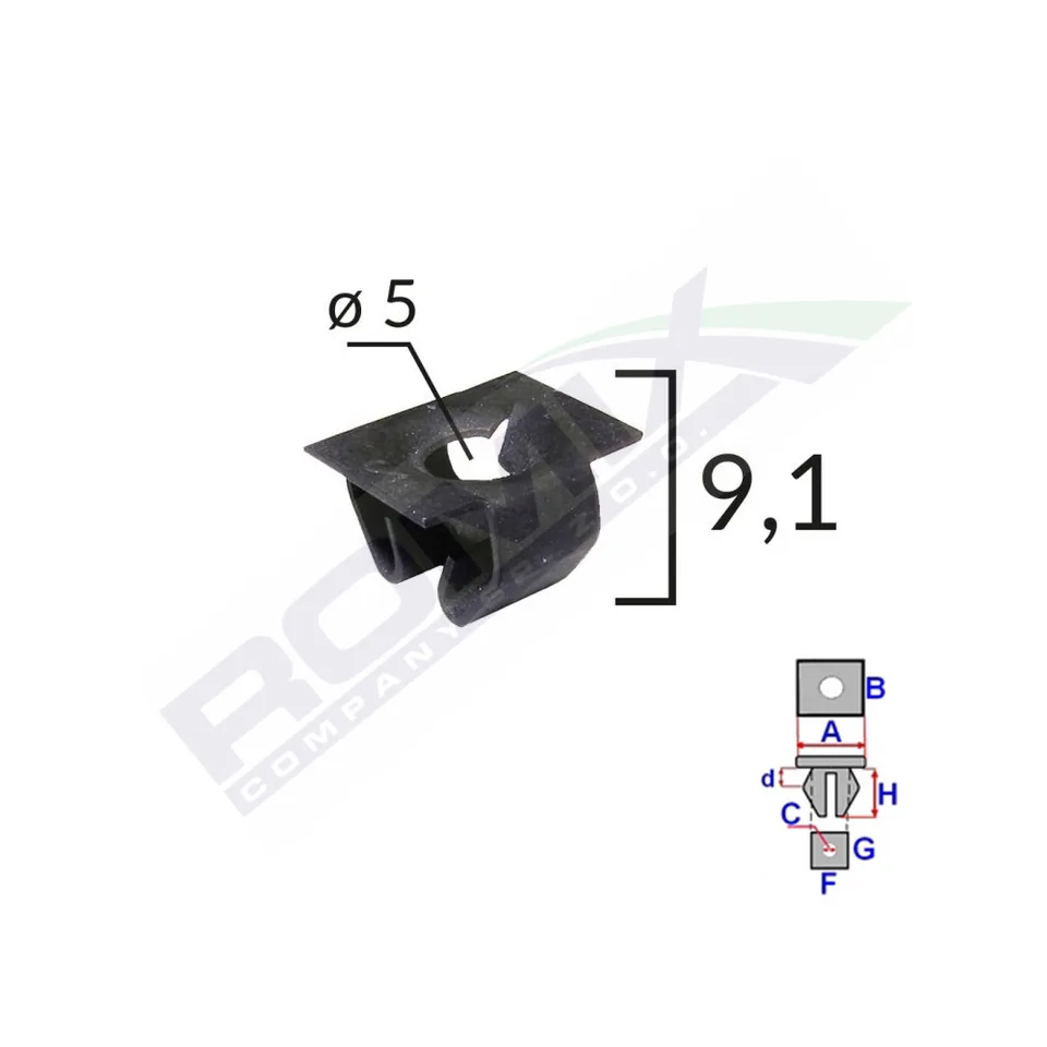 Clips Tapiterie Pentru Grup Vag Audi Mercedes - Negru Set 10 Buc, imagine produs