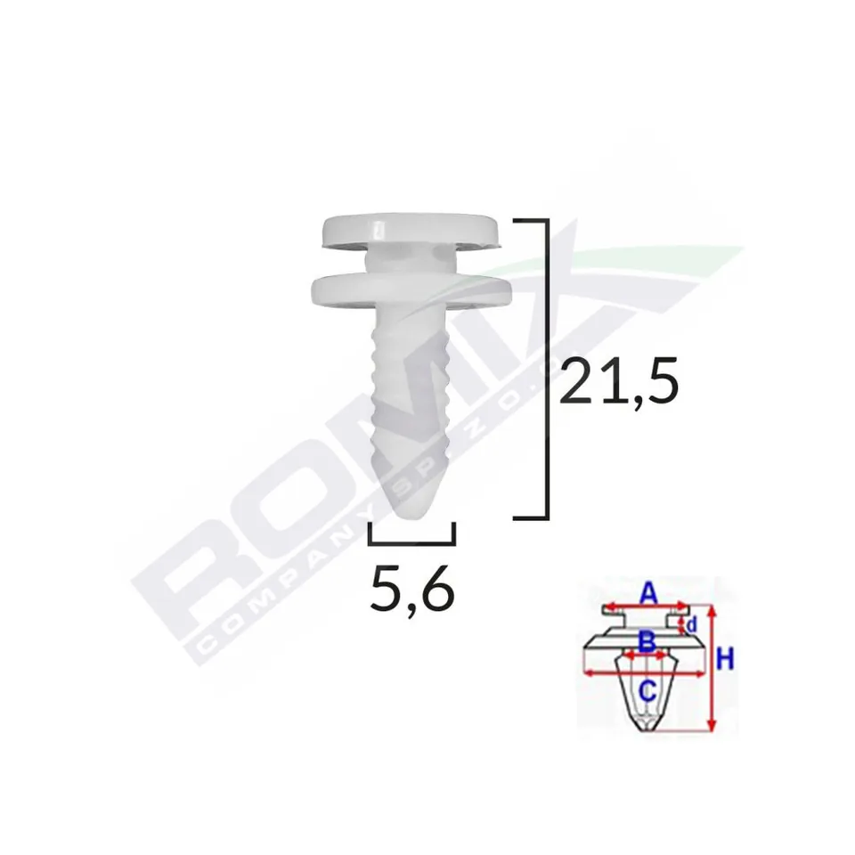 Clips Tapiterie Pentru Grup Vag 5.6X21.5Mm Alb Set 10 Buc, imagine produs