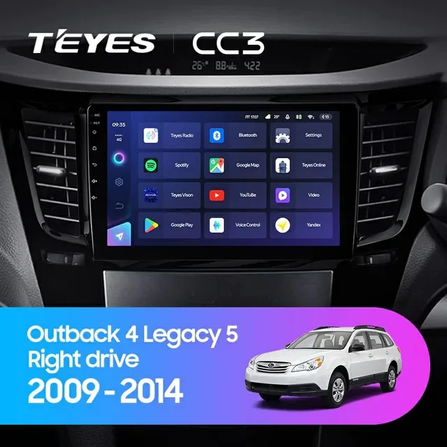 Navigatie Auto Teyes CC3L Subaru Outback 4 2009-2014 4+32GB 9" IPS Octa-core 1.6Ghz, Android 4G Bluetooth 5.1 DSP, imagine produs