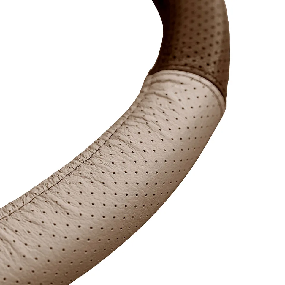 Husa Volan Piele Naturala Perforata Bej 37-39 Cm Umbrella, imagine produs