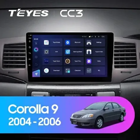 Navigatie Auto Teyes CC3L Toyota Corolla 9 2000-2006 4+32GB 9" IPS Octa-core 1.6Ghz Android 4G Bluetooth 5.1 DSP, imagine produs
