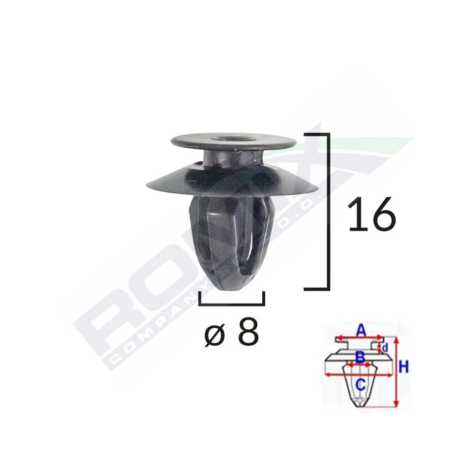 Clips Tapiterie Pentru Bmw Mini 8X16Mm - Negru Set 10 Buc, imagine produs